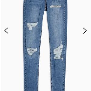 Mid blue super rip Jamie skinny jeans